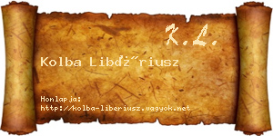 Kolba Libériusz névjegykártya